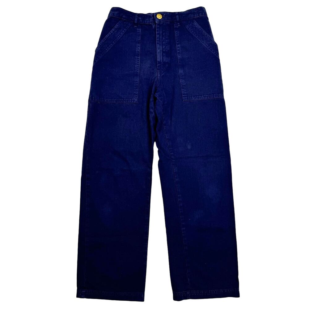 Big Bud Press Work Pants Navy Blue Cotton Twill Straight Leg Womens Sz S Regular